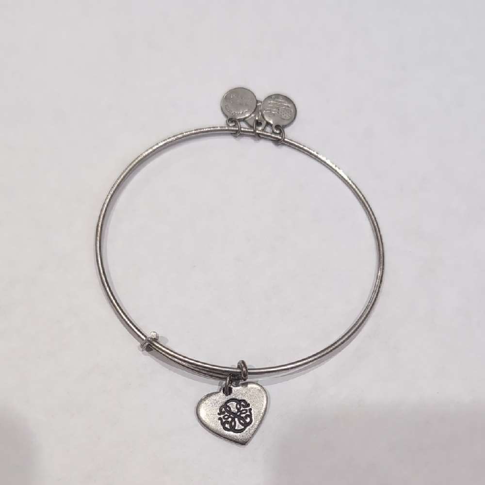 Alex and Ani Silver Heart Charm Bracelet